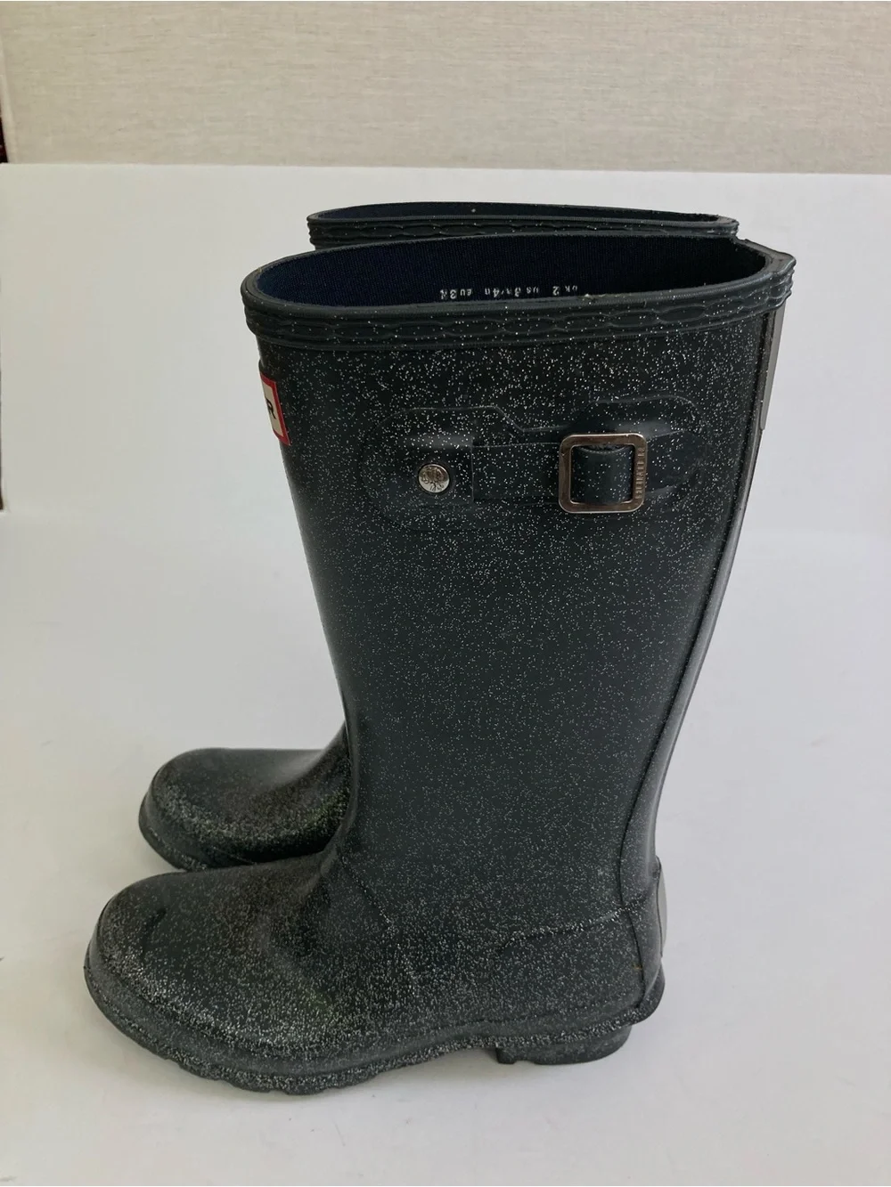Hunter Big Kids Original Giant Glitter Rain Boots size 3 Multi Color glitter